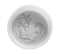 Molde de silicona Tropical Beach Circle Freshie | Tamaño 4.2 pulgadas de ancho x 4.2 pulgadas de largo x 1 pulgadas de profundidad | Diseño Paradise para freshie, jabón, resina, velas