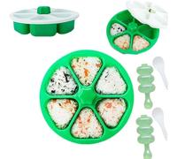 Molde de Sushi Triangular, Onigiri Maker 6 en 1, Antiadherente y Sin BPA, Incluye Cuchara de Arroz, Herramientas de Cocina para Hacer Bento y Bolas de Arroz, para Hogar, Restaurante y Camping