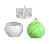 Molde De Tarro De Almacenamiento Navideño,De Alimenticio Para Arcilla Y Yeso | Moldes De Silicona Con Tapa Para Tarros Navideños - Para Aromaterapia, Velas Aromáticas Y