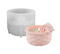 Molde de Tarros de Silicona | Molde De Cesta Conejo Pascua Almacenamiento | para Fundir Tarros de Almacenamiento | Para Manualidades en Casa, Talleres, Temáticas y