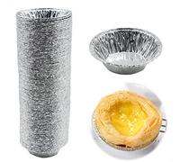 Molde de Tarta de Huevo - Tazas Papel Aluminio Para DIY Hornear Bricolaje Herramienta Cupcakes, Magdalenas, Muffins, Galleta, Tartas, Pudín, Pastel, Panqueques, 100 PCS