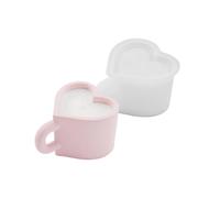 Molde de taza con forma de corazón para manualidades, taza única, adecuada para regalo hecho a mano, molde de soporte de hormigón
