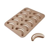 Molde de torta genérico para baking, Banana Baking Pan, sin palillo, fruta forma de molde, 10 Cavity Baking Mold, Multifunctional Baking Pan, Bread Pudding Mold, Metal Cake Mold, Baking Mold,