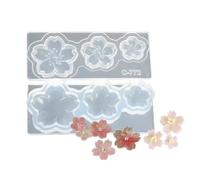 Molde de uñas de silicona reutilizable resistente calor con elegante molde de manicura en forma de Sakuras para salón en casa y uso en viajes Molde de silicona para decoración de uñas