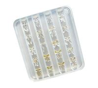 Molde de uñas de silicona reutilizable resistente calor con forma de lazos elegantes Molde de manicura para salón en casa y uso en viajes de arte de uñas con forma de lazos de silicona