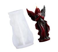 Molde de vela angelical con alas de silicona, escultura de diosas, molde de fundición de resina para suministros hechos a mano con fácil desmoldeo, molde de silicona de fácil liberación
