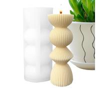Molde de vela cilíndrica - Molde de vela geométrica romana a rayas vintage, molde geométrico de silicona | Moldeo creativo de resina epoxi, moldes de velas únicos para bricolaje, ar