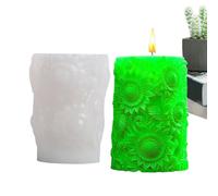 Molde de vela - Cilindro de silicona en relieve | Textura de hoja de arce, herramienta de moldeo tallada a mano, fabricante de pilares florales complejos, para hornear jabón de resina,