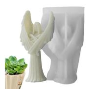 Molde de vela de ángel, molde de fabricación de resina de ángel - Molde de silicona Dark Angel con molde de resina de ala - Molde de vela para fundición de decoración del hogar 3D para sala de estar