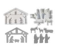 Molde de vela de belén | Moldes de resina en forma de casa | Molde de silicona, manualidades para decoración de mesa, molde de yeso para hacer velas