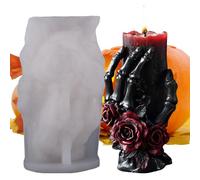 Molde de vela de calavera - Forma de fundición con forma de esqueleto | Kit de fabricación de velas de resina epoxi para adolescentes, adultos, mujeres, hombres, familiares, amigos, proyectos