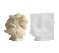 Molde de vela de columna romana artesanal, plantillas en relieve de cabeza de caballo de silicona para aromaterapia, decoración de manualidades de velas, molde de cabeza de caballo de silicona