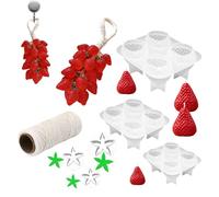 Molde de vela de fresa - Moldes de jabón de velas perfumadas, molde de chocolate, para decoración de pasteles de resina, cubitos de hielo, yeso, de postre, hogar, apartamento, vacaciones