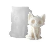 Molde de Vela de Gato Esqueleto,3D Lindo y Espeluznante Fácil Desmoldeo DIY | Molde de Vela de Esqueleto Animal - para Amantes de Manualidades, Arcilla Blanda, Chocolate, Jabón, Resina Epoxi,