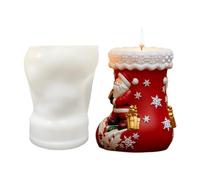 Molde de vela de Navidad, silicona clásica de fácil liberación, herramienta de moldeo de velas de calcetín de Navidad 3D, para adultos, principiantes, niños, niñas, hogar, escuela, estudio, fiesta