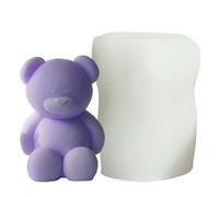 Molde de vela de oso, silicona de alimenticio, 7 x 10 cm, moldes de oso sentado en 3D con fabricación de velas hechas a mano, jabón de bricolaje, resina epoxi, decoración para tartas, bonito