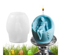 Molde de vela de Pascua, molde de vela de silicona, molde de huevo de Pascua liso con decoración de Jesús, fabricación de velas perfumadas, molde de vela 3D ligero de Pascua, molde de vela perfumada e