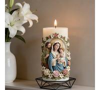 Molde de vela de pilar de la Sagrada Familia, Jesús, Virgen María y José, cilindro de silicona de resina epoxi, moldes de fundición para hacer velas, aromaterapia y manualidades de resina, decoración