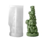 Molde de Vela de Silicona Animal, apilable, Molde de 3D, Molde de Resina fundida, Herramienta para Hacer jabón, Lindo búho, Ardilla, Perro Foca, moldes, decoración de Bricolaje, decoración del