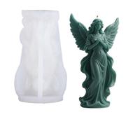 Molde de vela de silicona Molde de silicona for velas con alas 3D diosa, aromaterapia, jabón, yeso, decoración del hogar, adornos, molde reutilizable(Color-02)