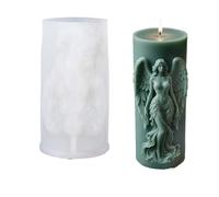 Molde de vela de silicona Molde de silicona for velas con alas 3D diosa, aromaterapia, jabón, yeso, decoración del hogar, adornos, molde reutilizable(Color-03)