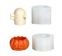 Molde de vela de silicona para Halloween con personaje y tema de calabaza, molde dividido para proyectos de resina de cera y yeso, personaje de silicona de Halloween, cera de calabaza, yeso de resina,