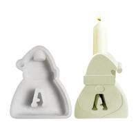 Molde de vela de silicona para Navidad, Candle Mold, Reutilizable Christmas Ornament Candle Mold, Candle Mold, Easy Release Santa Candle Mold for Soap Making