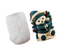 Molde de vela de silicona reutilizable, forma de cera de oso navideño, diseño detallado de de invierno, suministro de proyecto de decoración de navideña para fabricantes Forma de cera