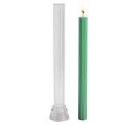 Molde de vela de transparente, molde cilíndrico de fundición de velas en forma de columna con rayas, moldes de velas reutilizables para fundición para iglesia y decoración del hogar