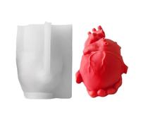 Molde de vela | Molde de silicona 3D hecho a mano con corazón humano, herramienta manual antiadherente para magdalenas, postre, arcilla, cemento, chocolate, jabón
