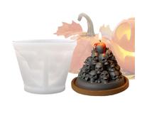 Molde de vela para cráneo de Halloween | Moldes de velas perfumadas de montaña de cráneos,Decoraciones de fiesta de Halloween Pieza maestra de mesa de moldeo para el hogar apartamento cocina salón