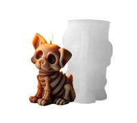 Molde de vela para perro | aterrador 3D DIY fácil de desmoldear, molde de vela esqueleto gato perro - para casa, pastelería, resina epoxi, yeso, ornamento, hormigón, pasta polímera,
