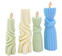 Molde de vela silicona con cilindro nudo geométrico, columna ondas 3D, molde resina for jabón, juego fabricación Chocolate a rayas, decoración yeso for escritorio, regalo(A S)