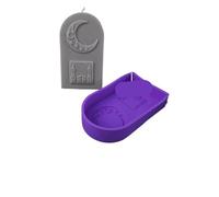 Molde de vela silicona con diseño Luna, moldes jabón aromáticos estrella DIY, artesanías resina yeso, 6 uds para Velas(Style03)