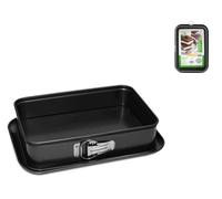 Molde Desmontable Antiadherente De Color Negro De Forma Rectangular De 28x19 Cm