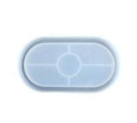 Molde elíptico para placa de almacenamiento de cristal epoxi, hecho a mano, resina UV, kit de moldes de joyería