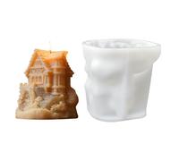 Molde en forma de casa | Decoración de yeso hecha a mano epoxi 3D | Moldes De Silicona Para Velas De Navidad En Forma De Casa - Para Artes Y Artesanías De Hogar Durante Las Vacaciones