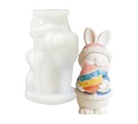 Molde En Forma De Conejo De Pascua - Conejo 3D De Fácil Liberación, Molde De Silicona Artesanal, Herramienta De Forma De Huevo De Pascua, Kit De Fabricación De Jabón, Decoración De Aromaterapia