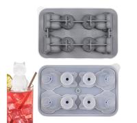 Molde en forma de gato para cubitos de hielo - Moldes artesanales reutilizables, bandeja de 4 cavidades 12 x 8 Cm, herramienta de congelación de forma divertida | Máquina de cubitos de hielo de