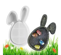 Molde epoxi de conejo | Moldes de resina de bandeja de conejito de Pascua, forma de conejo molde de sostenedor de joyería, molde de fundición de resina epoxi de silicona para bandeja