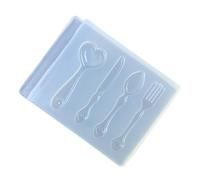 Molde esencial multiusos para hacer cucharas y tenedores realistas de resina, regalos creativos o decoraciones, herramienta de manualidades de resina de silicona