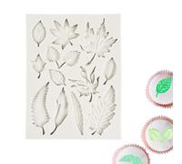 Molde flexible de silicona con forma de hojas de fácil liberación | Moldes de silicona para jabón, fondant, pastel, azúcar, pudín, caramelos duros, postres, decoración de velas