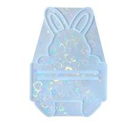 Molde flexible de silicona para conejos para accesorios y regalos para hacer conejos, clip de dinero, colgante de resina de arco iris, suministros para manualidades
