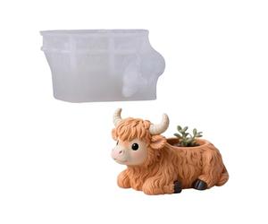 Molde flexible de silicona para hacer joyas de resina y decoración completa, cosido a mano, decoración del hogar, enfoque de regalo, molde flexible de silicona para macetas de vaca de montaña