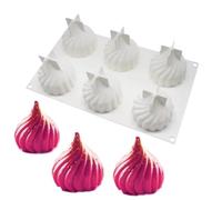 Molde for velas de 6 eslabones, 2 uds., molde for pasteles, moldes for Mousse silicona en forma remolino para Velas