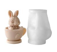 Molde Genérico de Conejo de Silicona DIY Lindo Reutilizable Fácil de Disponer - Divertidos Conejitos de Pascua Moldes de Silicona para Jabón Hacer Velas Resina Yeso Decoración del Hogar Fr