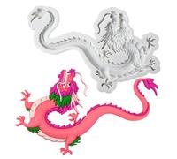 Molde genérico de silicona dragón - Molde de dragón chino | para pastel signo del zodiaco 3D | para repostería de cumpleaños, decoración de postre, pastel de fiesta, pastelería creativa, dragones vo