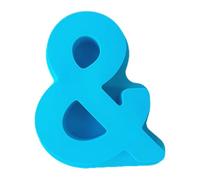 Molde Grande de Alfabeto Azul 3D de Silicona Flexible Grado Alimentario Formas de Letras Desmolde Fácil para Resina Jabón Arcilla Vela Pastel Chocolate DIY Decoración para Fiestas en Casa