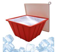 Molde grande de bloque de hielo - Molde de silicona grande para tina, molde antiadherente con tapa a prueba de fugas para bebidas, enfriamiento, playa, reunión, camping, baño