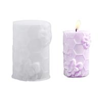 Molde hexagonal para velas en relieve, silicona de grado alimenticio para manualidades, decoración del hogar, fabricación de cilindros artísticos, molde de silicona